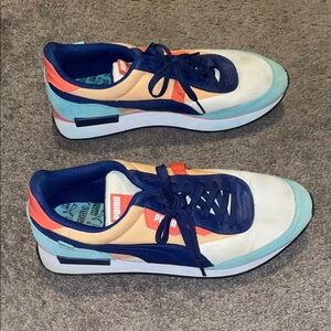 Men’s Puma Blue and Orange Sneakers